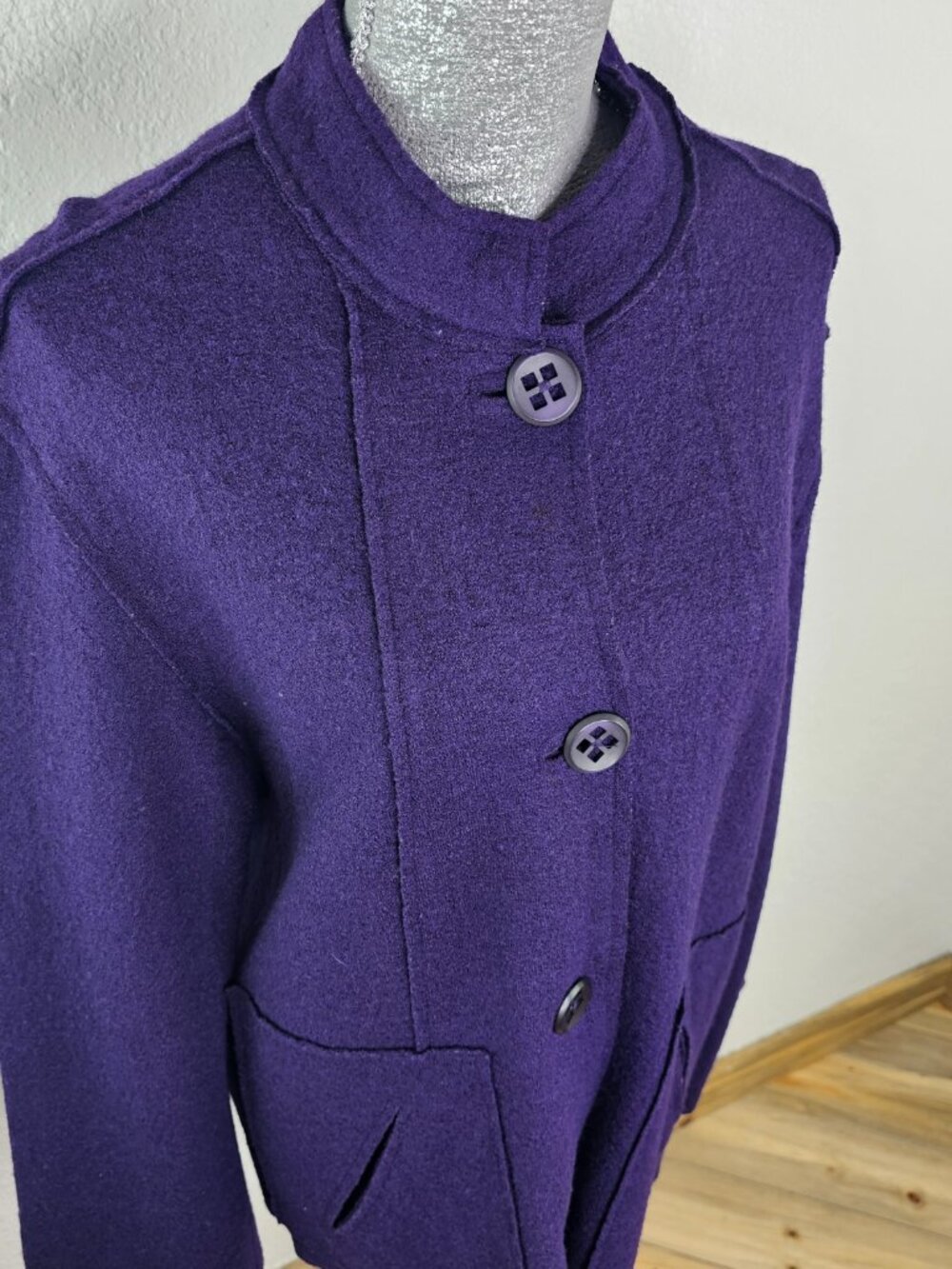 Coldwater Creek Women’s Boiled Wool Swing Blazer Jacket Purple Size 1X